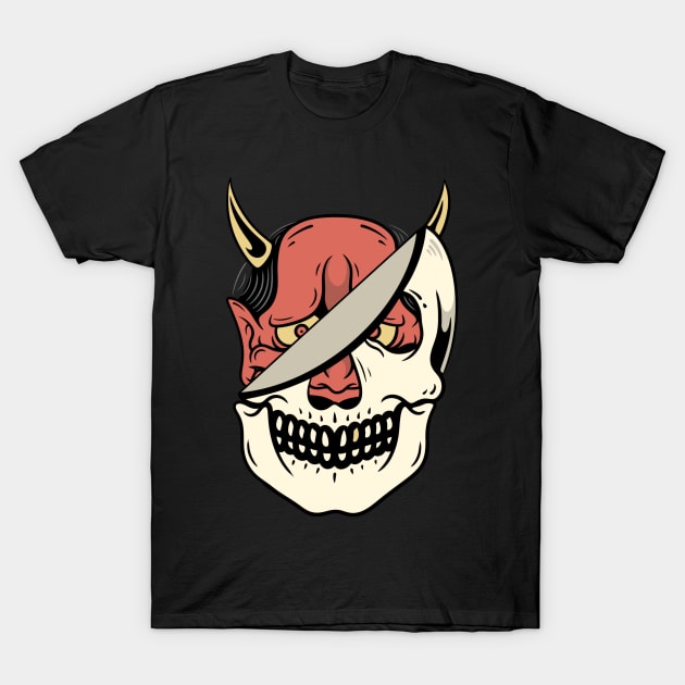 Devil and Skull T-Shirt by gggraphicdesignnn